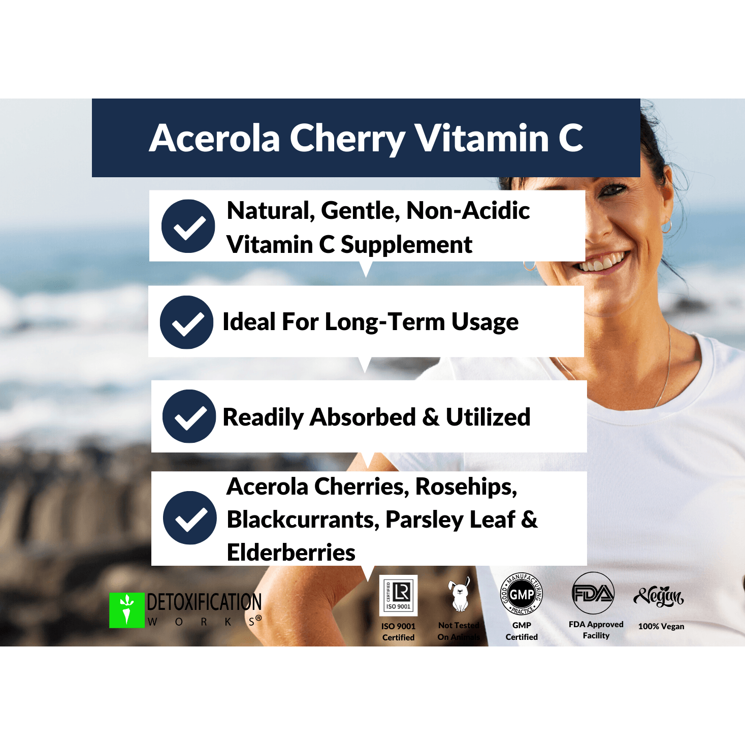 2 Pack Acerola Cherry Vitamin C (120 Capsules) - Detox Works ®
