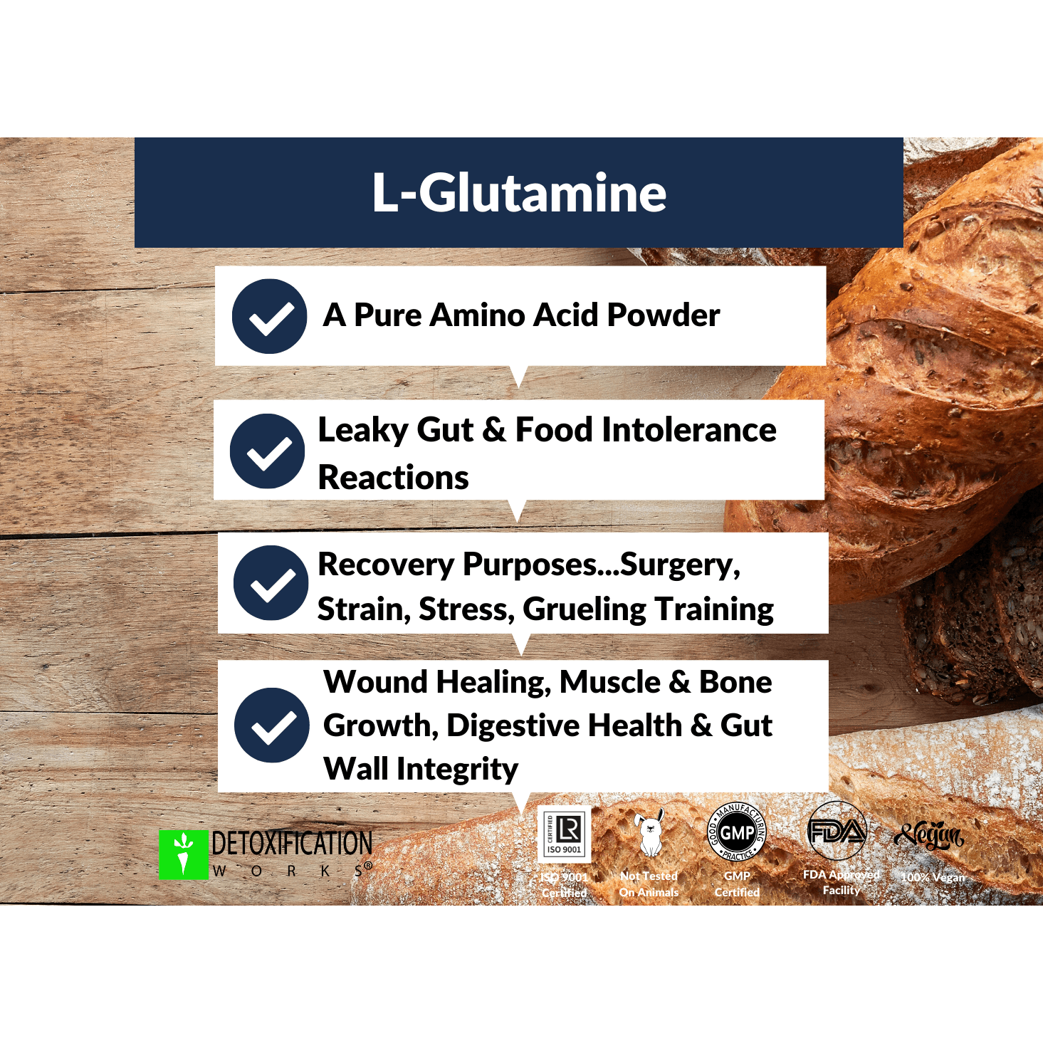 L-Glutamine (100 g Powder) - Detox Works ®