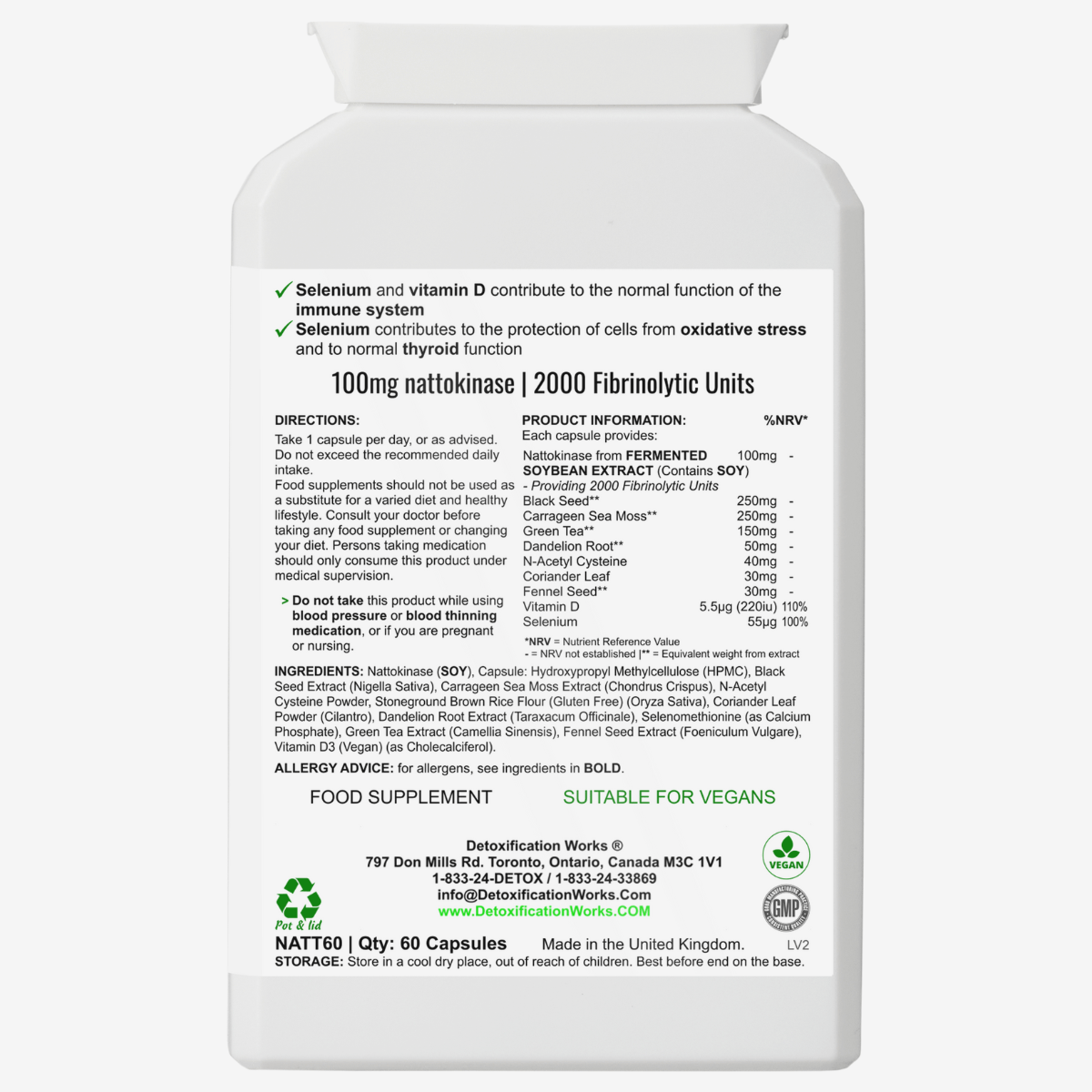 Nattokinase Power Plus (60 Day Supply) - Detox Works ®